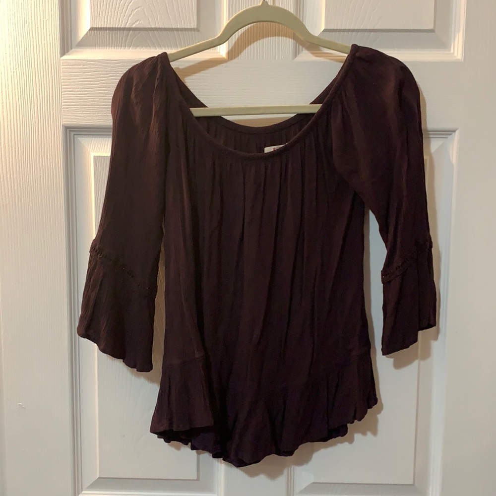 Plum peasant top